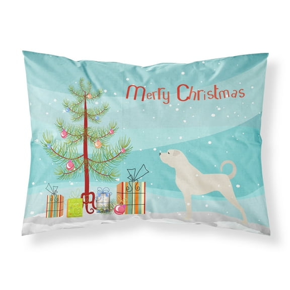 Anatolian Shepherd Merry Christmas Tree Fabric Standard Pillowcase