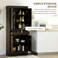 thumbnail image 5 of Spaco 72" 4-Door Kitchen Pantry, Kitchen Cabinet with Drawer and 3 Shelves, Freestanding Cabinet for Indoor as Kitchen, Bar, Dining Room, Dark Brown, 5 of 7