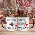 thumbnail image 4 of Lets Have Coffee Together For The Rest Of Our Lives Coffee Mug Set, Valentine's Day Engagement Gifts for Couples,Mr and Mrs Wedding Gift for Couple,Bridal Shower Couples Mugs, 4 of 6