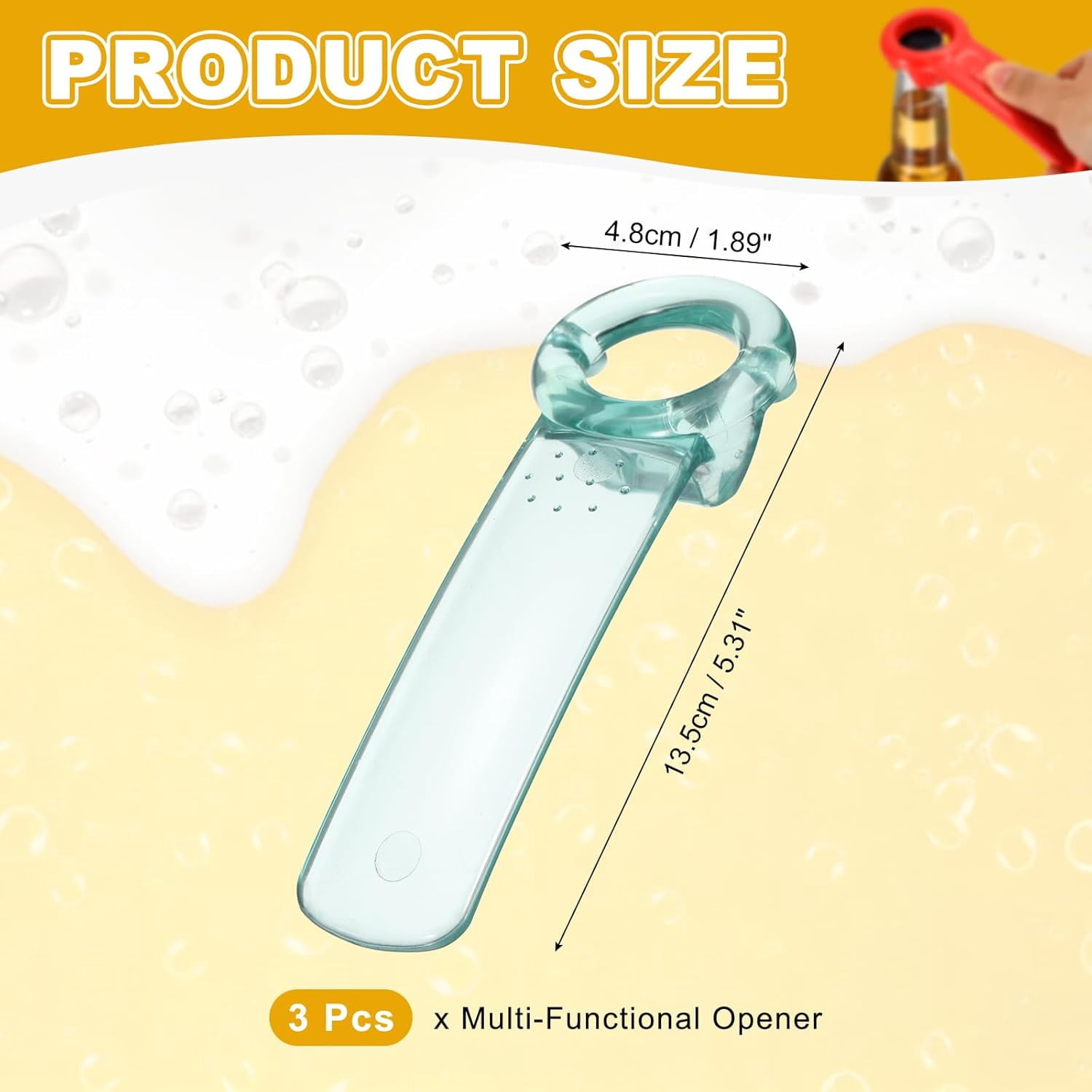FRKSMD-3 Pcs Jar Key Lid Opener, Plastic Jar Lid Opener Easy Grip Multifunctional Durable Can Open Tool for Elderly Seniors Women Weak Hands Easy-use by Anyone, Transparent Blue