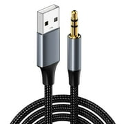 for Laptop PC Headphone USB A to 3.5 Jack Speaker USB to 3.5mm Aux Line Audio Cable Male to Male 2M