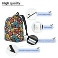 thumbnail image 3 of Honeii American Football Print Canvas Backpack for School & Outdoor,Laptop Excursion Backpack,Notebook School Bookbag For Men Women,for Work, Travel, and Everyday Use-Medium, 3 of 5