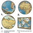 thumbnail image 3 of Designart "Antique Map of the World II" Maps Metal Wall Decor Set, 3 of 5