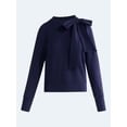 thumbnail image 5 of Free Assembly Women's and Women's Plus Bow Neck Sueded Terry Sweatshirt, Sizes XS-4X, 5 of 5