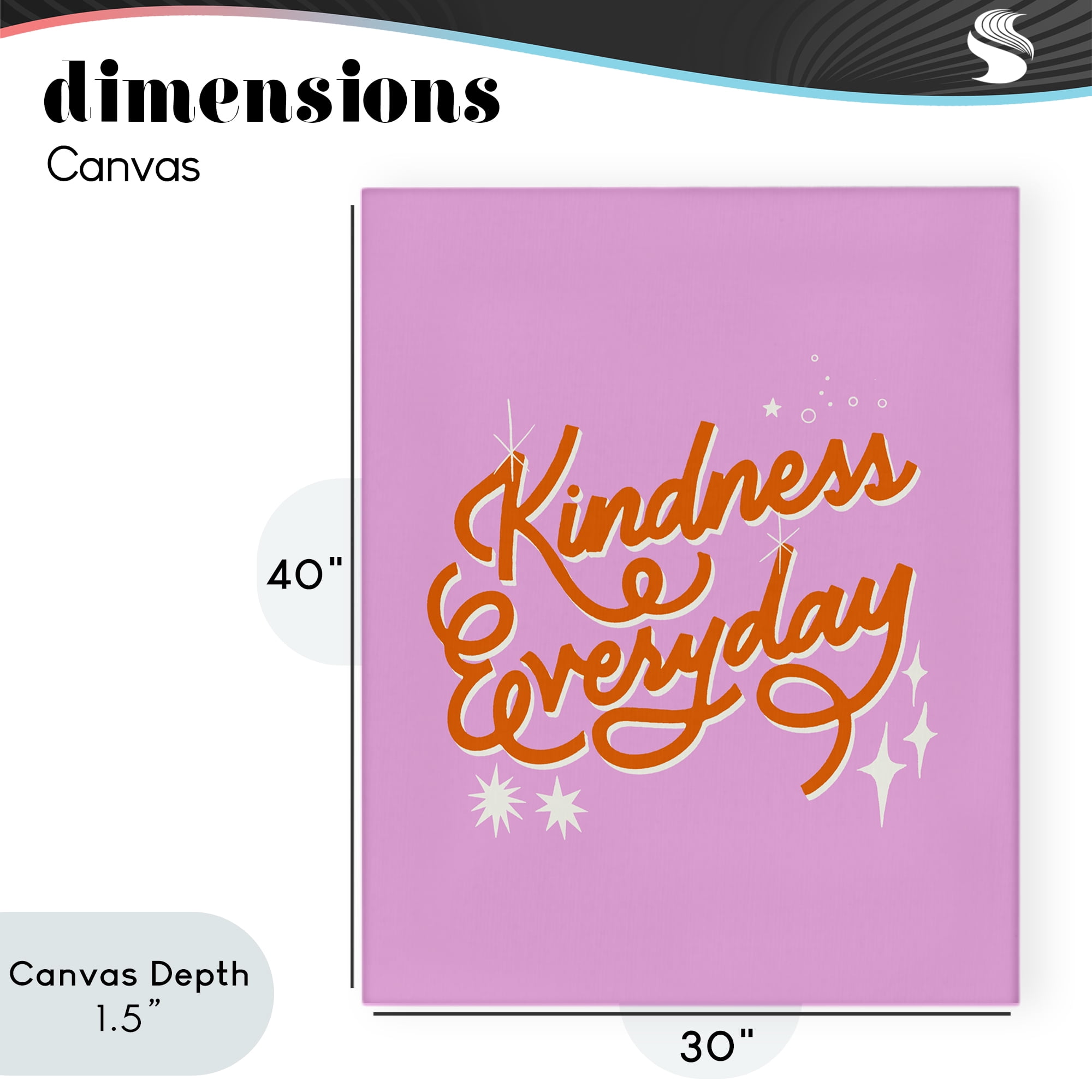 Stupell Industries Cursive Kindness Everyday Canvas Wall Art, design by Indira Prieto | IndySign