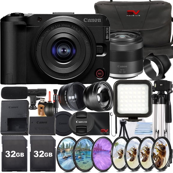 Canon EOS R50 V Mirrorless Camera with 14-30mm Lens   32GB Memory Card   Case   Tripod   SV Premium Accessory Bundle (International Version)