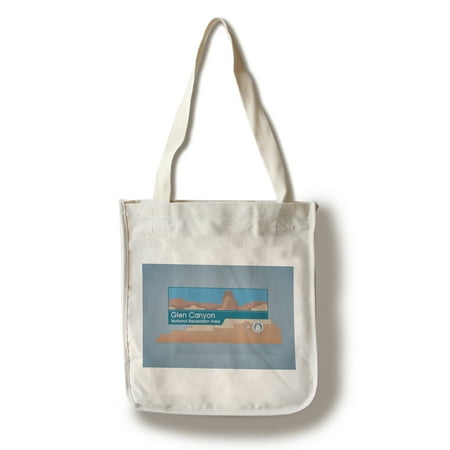 Lake Powell, Utah, Arizona - Glen Canyon National Recreation Area - Vector Sign - Lantern Press Artwork (100% Cotton Tote Bag -