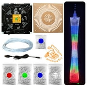 iCubeSmart GZT64 Led Canton Tower Model DIY Electronic Kit Learning to soldering project kit Best gift for children(TOWER64-KIT)