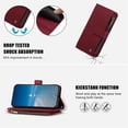 thumbnail image 6 of PU Leather Wallet Case for Motorola Moto G Power 2025/2026 6.8",9-Card Holder, Zipper Bills Slot, Magnetic Shoulder Strap & Wristlet Cover,Wine Red, 6 of 10