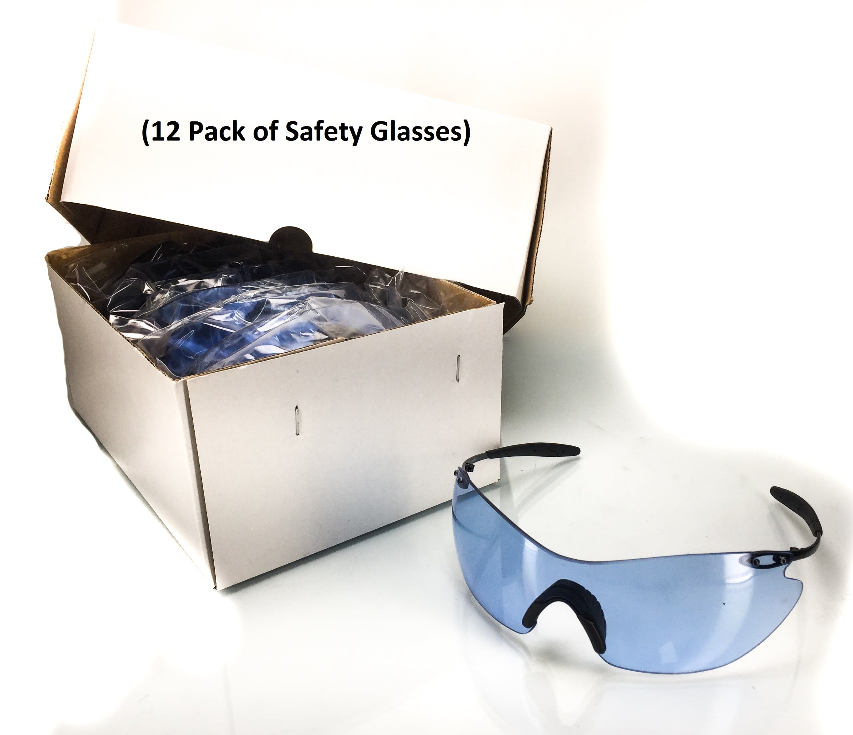 (Pack of 12) 3M Safety Eye Glasses Blue Tinted Lenses S Z87 Black Metal