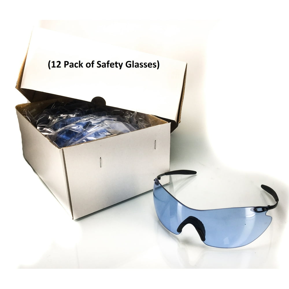 (Pack of 12) 3M Safety Eye Glasses Blue Tinted Lenses S Z87 Black Metal