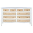 thumbnail image 2 of Heo Wide Dresser, 10 Drawers, Rattan Woven Curved Front, White Wood, 2 of 5