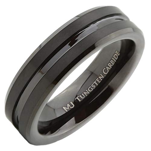 Ring Size 10.5 Security Jewelers Tungsten 8mm Flat Ridged Band Size 10.5