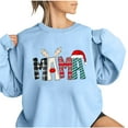 thumbnail image 2 of Aqestyerly Chandail à Capuchon pour Femmes 2025, Haut de Mode Coloré de Noël à Col Rond pour Femmes, Chandails à Manches Longues, 2 of 4