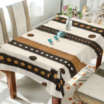 Yayeee Tablecloths 54" x 54" Rectangle Wrinkle Resistant Party Table Cover, Beige Abstract Dots