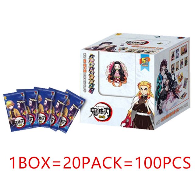 Demon Slayer juego de cartas de Kimetsu No Yaiba TCG, figura de acción de Anime, mesa familiar, caja de colección, juguetes para niños, regalo Fivean unisex