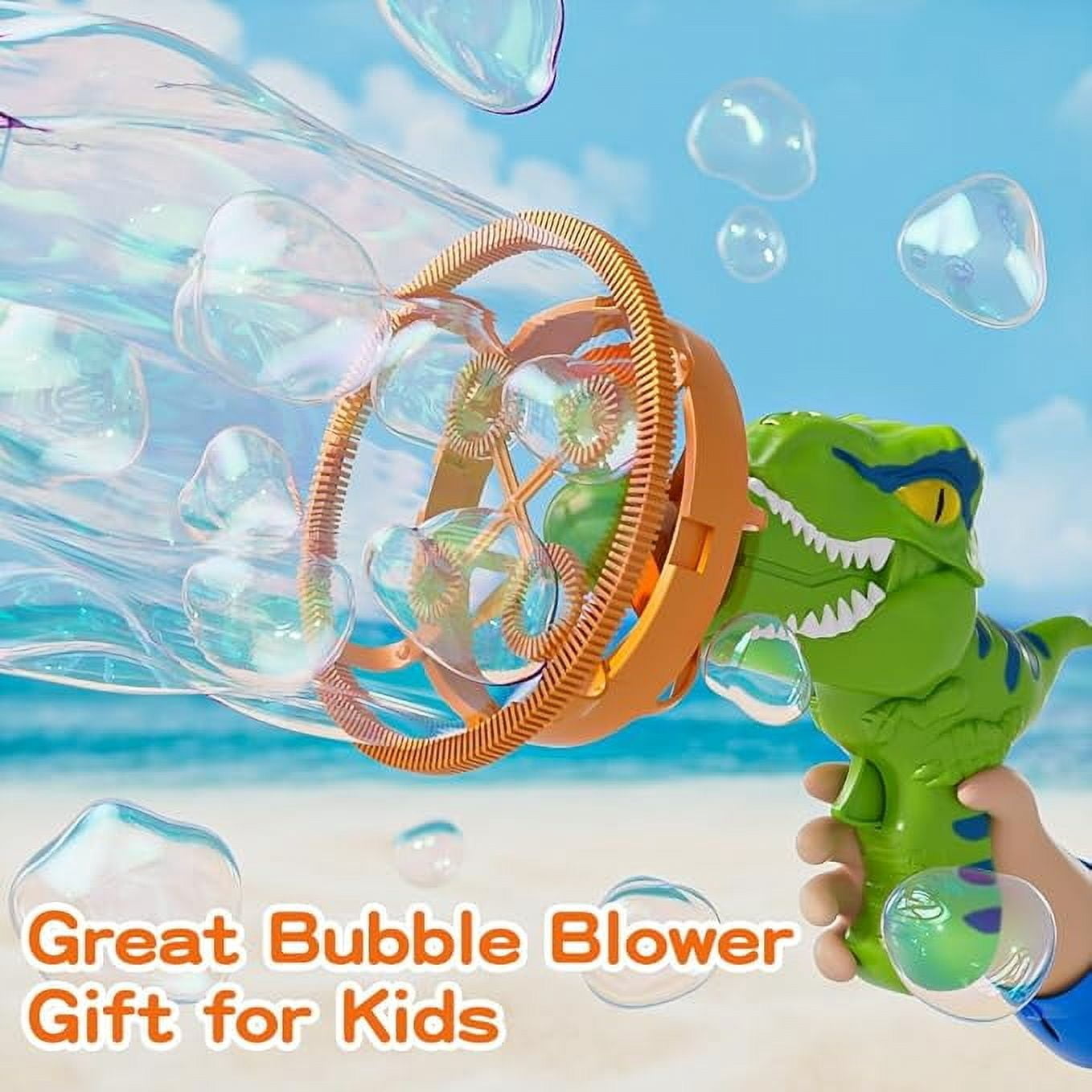 Dinosaur Bubbles Machine Automatic Bubble Blower with Solution for Kids Outdoor Play Party Gifts