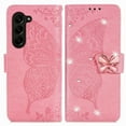 thumbnail image 2 of Flip Case for Samsung Galaxy Z Fold 6, Crystal Butterfly PU Leather Wallet Case for Women Magnetic Kickstand Card Holder Case for Samsung Galaxy Z Fold 6 Bling Butterfly + Strap,Pink, 2 of 12