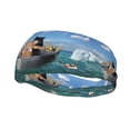 thumbnail image 2 of Goofa Two Brave Cats Are Floating On The Sea Iceberg Pattern Sweatbands Sports Headband for Men & Women,Moisture Wicking Athletic headband,Breathable Sweatband,Sports accessories,Workout gear, 2 of 9