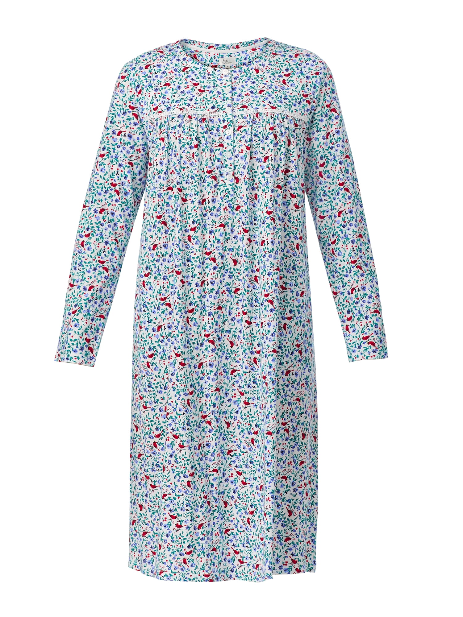 Aria Women’s 100% Cotton Long Sleeve Ballet Nightgown, Sizes XS-5X