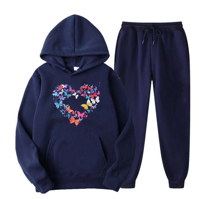 Birdeem Hauts pour Femmes Manches Longues Mode Imprimée Sports Pantalons Longs Décontractés Ensemble de Hauts à Capuche Manches Longues