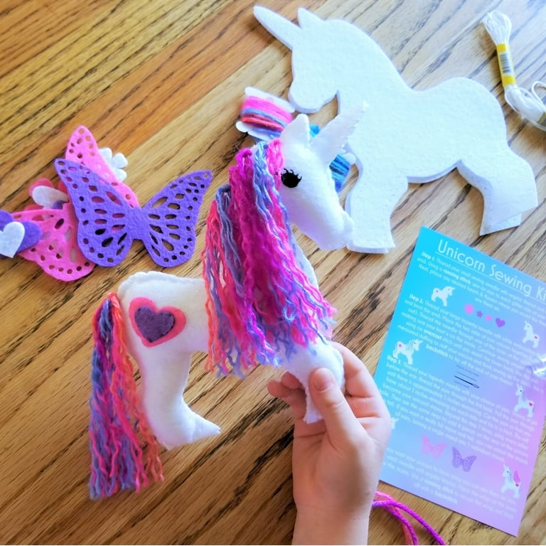 MAOROSIS Unicorn Sewing Kit for Beginner Kids Arts & Crafts 5-12 Years  Girls Gift, Easy DIY Projects Unicorn Crafts Stuffed Animal Felt Plushie  for