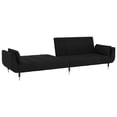 thumbnail image 4 of vidaXL 2-Seater Sofa Bed with Two Pillows Black Velvet, 4 of 10