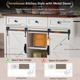 thumbnail image 3 of BIGWOO Farmhouse 2 Sliding Barn Door Kitchen Island with Power Outlet and Drop Leaf for Home Kitchen and Dining Room, White, 3 of 9