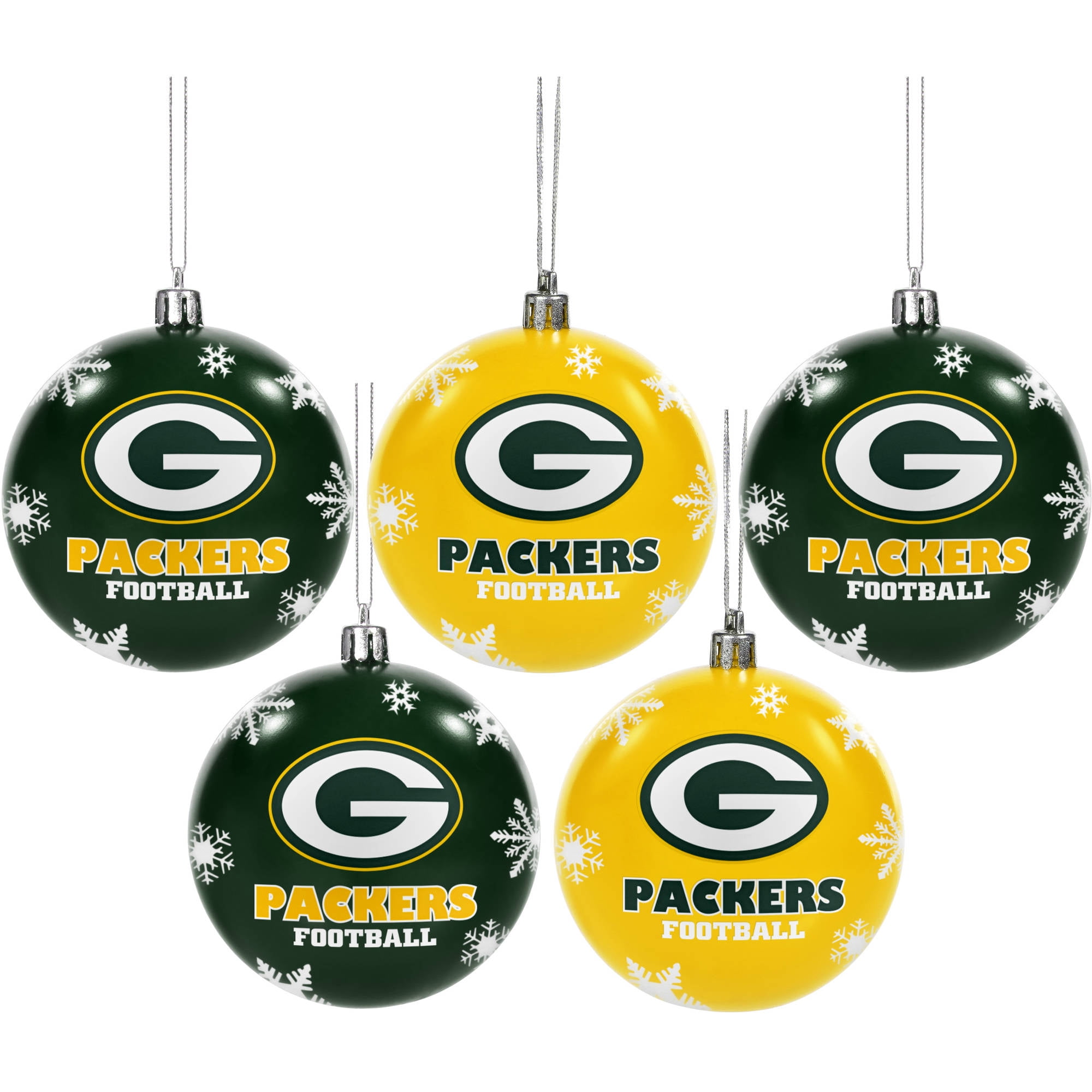 Forever Collectibles 2016 NFL Pack Shatterproof Ball Ornaments, Green
