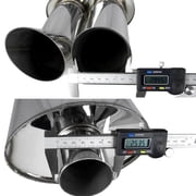 Spec-D Tuning Universal 3 Jdm Hi-Power Dual Tip Dtm Exhaust Muffler Fits select: 2000-2010 CHEVROLET IMPALA, 1997-2010 CHEVROLET MALIBU