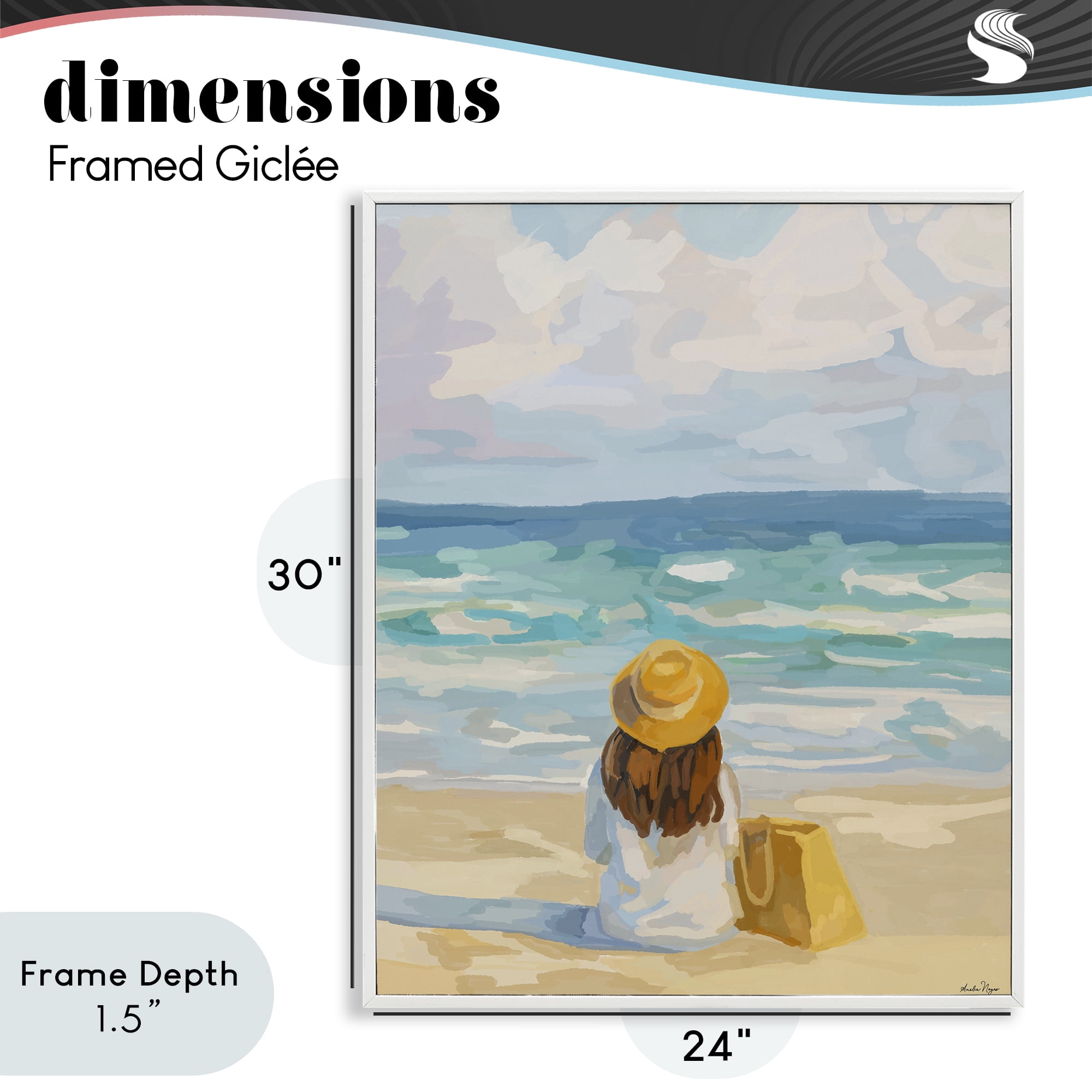 Stupell Industries Peaceful At The Beach White Framed Giclee Art, design by Amelia Noyes