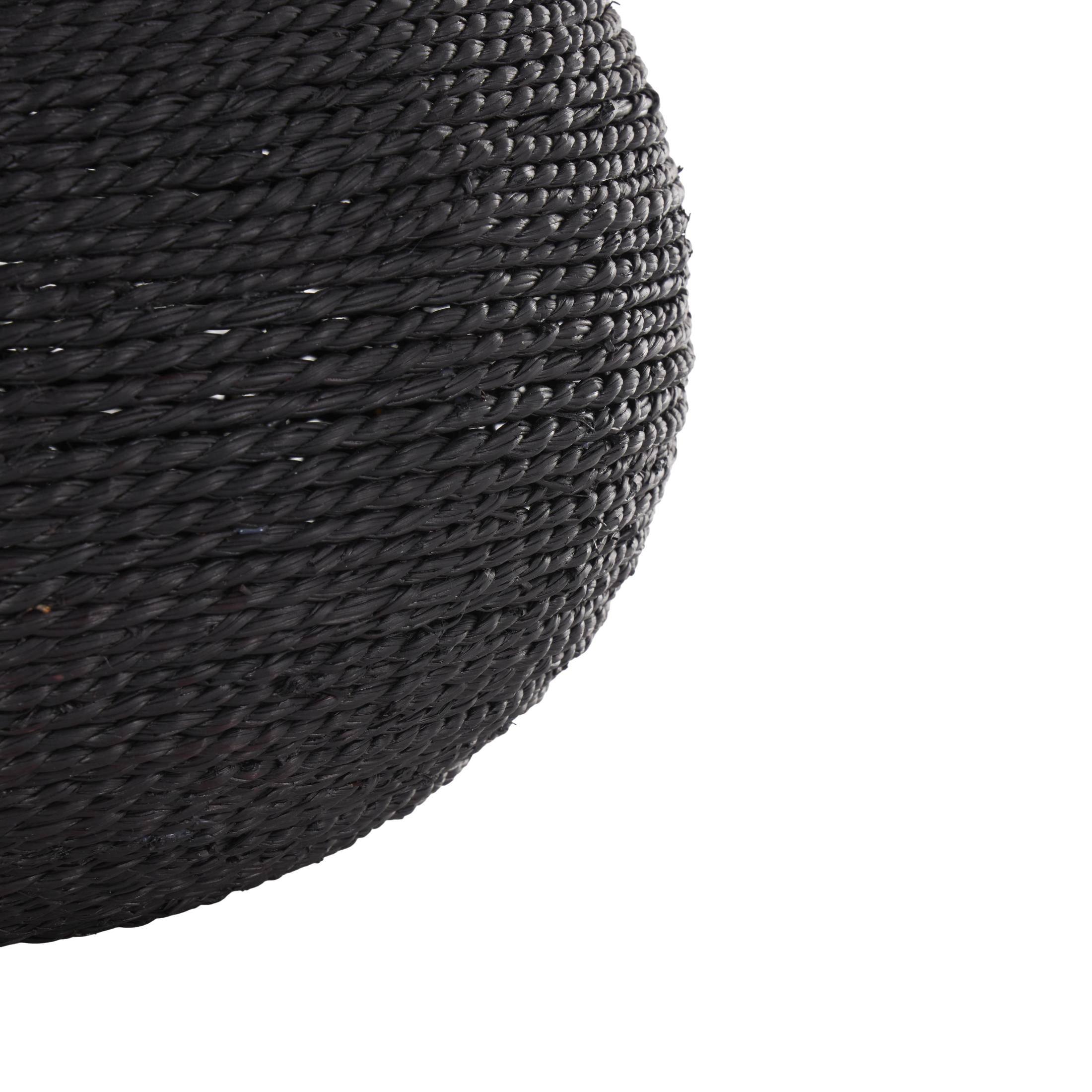 DecMode 11" Handmade Wrapped Pot Black Metal Vase