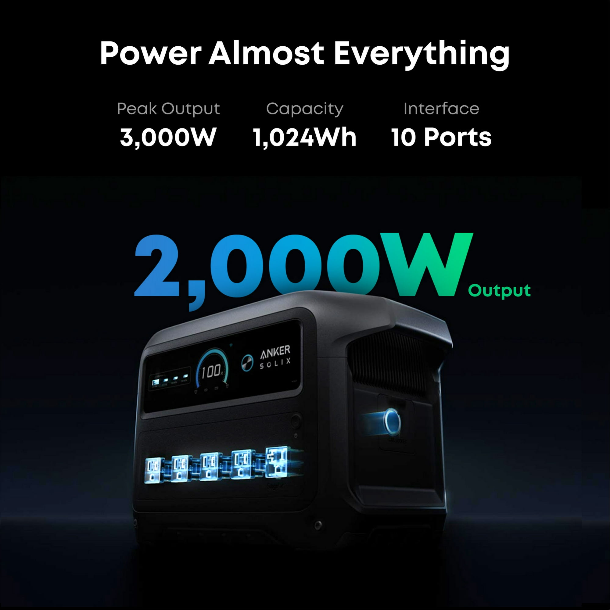 Anker SOLIX C1000 Gen2 2000W/ 1024Wh Portable Power Station