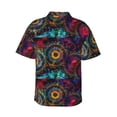 thumbnail image 3 of Daiia Mandala Colorful Hawaiian Shirt for Men Gentle Cotton Regular Short Sleeve Casual-Small, 3 of 9