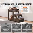 thumbnail image 2 of Pet Bunk Bed with Stairs & Storage, Dog Cat Window Perch, Multi-Level Sleeper Couch, Indoor Pet Platform Bed, Gray, 2 of 7