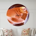 thumbnail image 2 of Designart 'Antelope Canyon Inside View ' Modern wall clock, 2 of 6