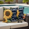 thumbnail image 4 of Sunflower Black Outdoor Waterproof Pillow Covers, Vintage Yellow Floral Botanical Plant Decorative Square Throw Pillowcase Sofa Cushion Sham for Patio/Couch/Chair, 16"x16" 2 Pack, 4 of 8