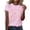 Pink, variant on QUNYINEY Pullover Women Shirts Casual Short Sleeve Easter Crew Neck Tops Funny Loose Women's Tops
