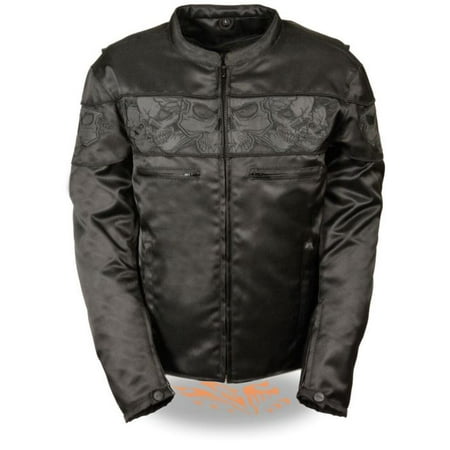 - Milwaukee Mens Reflective Skulls Textile Jacket Black