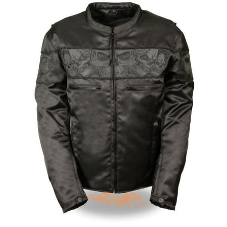 Milwaukee Mens Reflective Skulls Textile Jacket (Best Textile Riding Jacket)