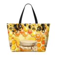 thumbnail image 2 of Pofeuu Honey Bee Print Beach Bag,Waterproof Sandproof Beach Tote Bag, Large Capacity Foldable Beach Bags for Women, 2 of 7