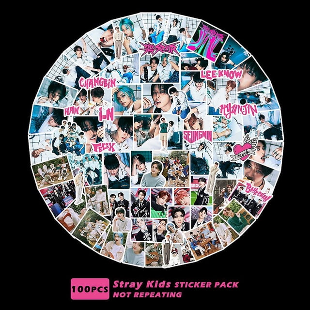 Pegatinas de Kpop Stray Kids, 100 unidades, álbumes de Stray Kids, pegatinas originales, lindas pegatinas originales de Stray Kids, mercancía de Stray Kids (100 unidades originales)