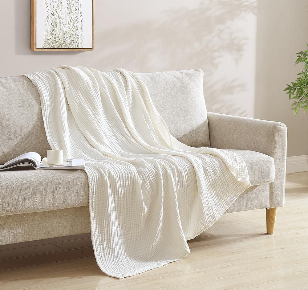 Home Trends Soft Woven Whispering White Throw
