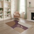 thumbnail image 2 of ODIKA 4'x6' Warm Earth Tones Contemporary Design Washable Area Rug Stylish Abstract Block Pattern Elegance Non-Slip, Chair-Friendly, Flatwoven for Home Office, Under Desk, 2 of 7