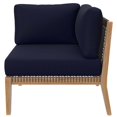 thumbnail image 5 of Lounge Sofa, Blue Navy Natural, Teak Wood, Outdoor Patio Balcony Cafe Bistro Garden Hospitality Restaurant, Modern Contemporary HB34450, 5 of 11