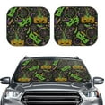 thumbnail image 2 of Naloa Carnival Mardi Gras3 2 Piece Foldable Car Sun Shades, Car Windshield Sunshade, Front Window Sunshade for Car, Truck, SUV - Large, 2 of 7
