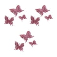 thumbnail image 2 of 3D Butterfly Wall Decals Double Layer Party Wall Decor 9Pcs Metallic Stickers With Clips Purple Pink, 2 of 8