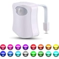 thumbnail image 2 of JacobsParts Bathroom Night Light Toilet Bowl Lamp 8 Color LED Light and Motion Sensor Activated (2-Pack), 2 of 9