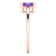thumbnail image 3 of 1 ct Oval Cut Natural Amethyst Solitaire 18K Rose Gold Womens Engagement Ring, 3 of 5