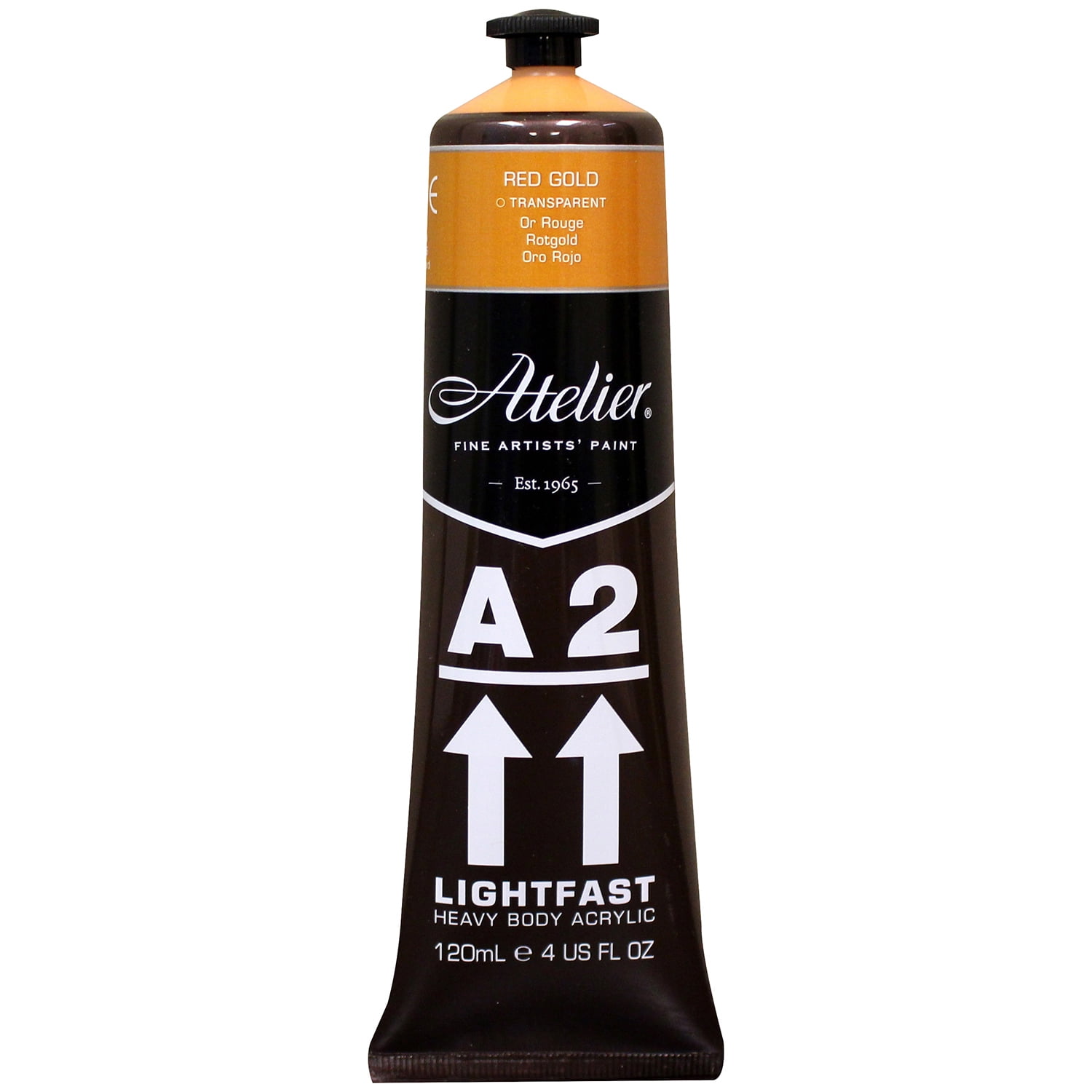 Atelier A2 Heavy Body Lightfast Artist Acrylic, 4 oz., Red Gold, Pack of 3